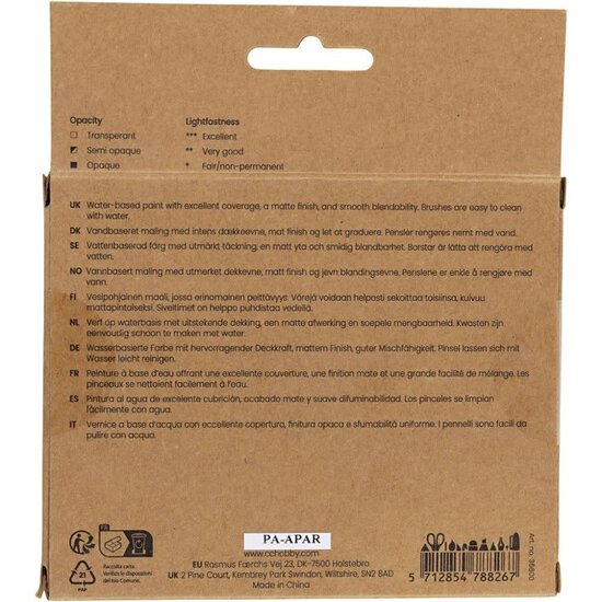 Creativ Company Gouacheverf, standaardkleuren, 6x20ml