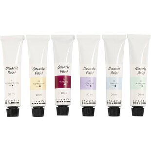 Gouacheverf, pastelkleuren, 6x20ml