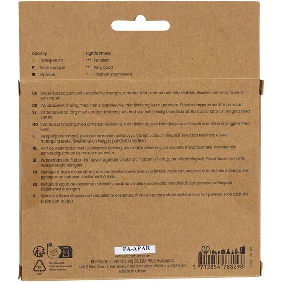 Creativ Company Gouacheverf, pastelkleuren, 6x20ml