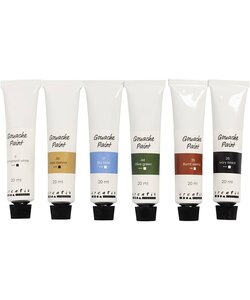 Gouacheverf, Natuurlijke kleuren, 6x20ml