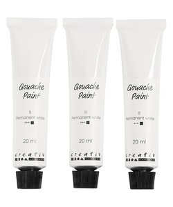 Gouacheverf, Wit, 3x20ml