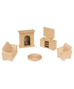 Decopatch papier mache 6 miniatuur accessesoires - Woonkamer