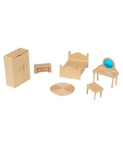 Decopatch papier mache 6 miniatuur accessesoires - Slaapkamer