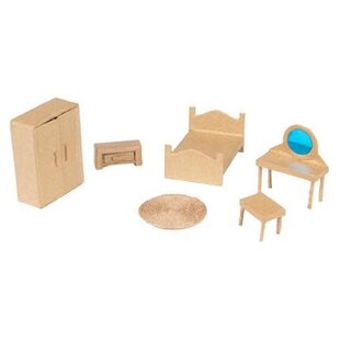 Decopatch papier mache 6 miniatuur accessesoires - Slaapkamer
