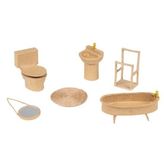 Decopatch Decopatch papier mache 6 miniatuur accessesoires - Badkamer