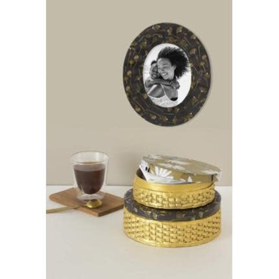 Decopatch Decopatch papier mache rond gevlochten dozen 2st 15x15x4,5 cm, 18x18x6 cm.