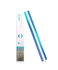 LOKLiK Permanent Zelfklevend Vinyl Holografisch Aqua Blauw 30,5x90cm