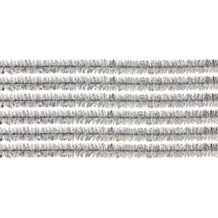 Chenilledraad 8mm 50cm 10st Zilver