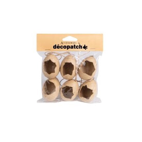 Decopatch Decopatch Papier maché 6 gebroken eieren om op te hangen, 5x5x5,3 cm.
