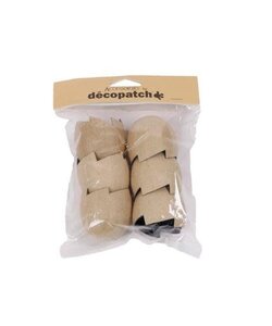 Decopatch Papier maché  6 eierdopjes waterbestendig 5x5x5,3 cm.