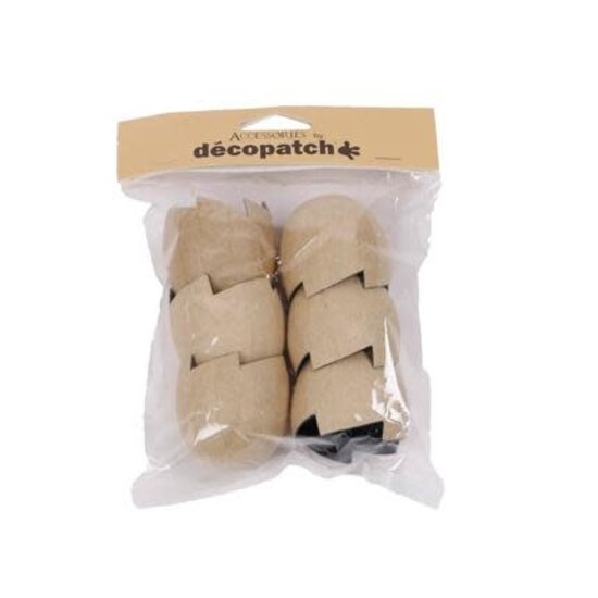 Decopatch Decopatch Papier maché  6 eierdopjes waterbestendig 5x5x5,3 cm.