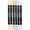 Creativ Company Textielstiften, lijndikte 2,3+3,6 mm, 6st, pastelkleuren