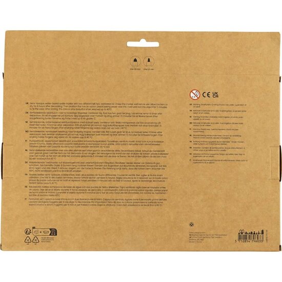 Creativ Company Textielstiften, lijndikte 2,3+3,6 mm, 20st, standaardkleuren