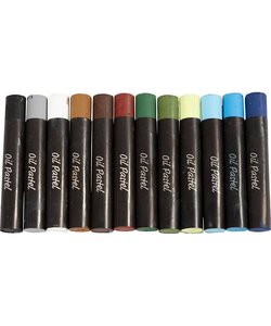Olie pastels, dikte 11 mm, 12st, Natuurlijke kleuren