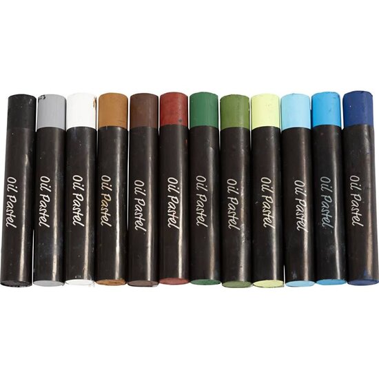 Creativ Company Olie pastels, dikte 11 mm, 12st, Natuurlijke kleuren