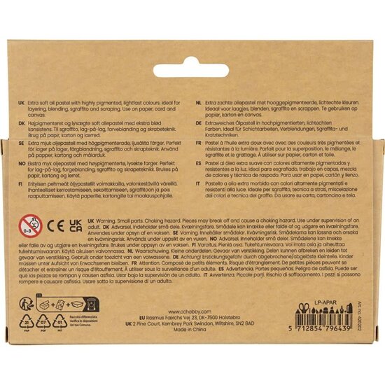 Creativ Company Olie pastels, dikte 11 mm, 12st, Natuurlijke kleuren