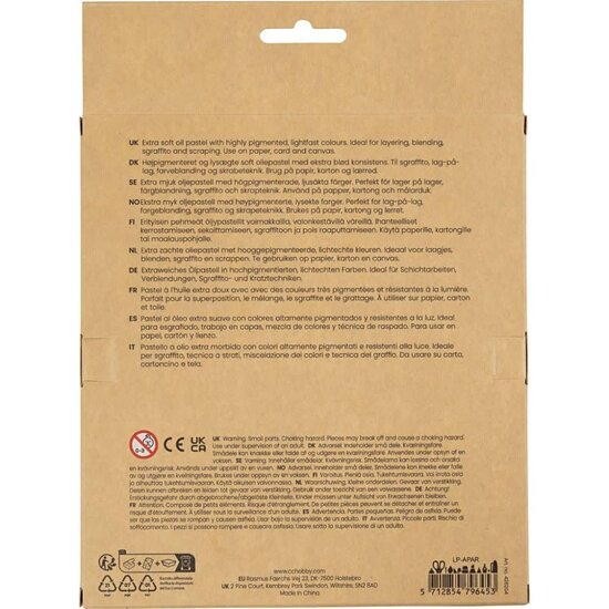 Creativ Company Oliepastels, dikte 11 mm, 24st, pastel kleuren