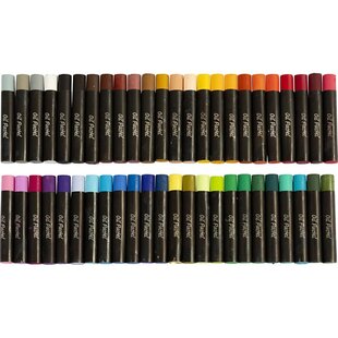 Olie pastels, dikte 11 mm, 48st, diverse kleuren