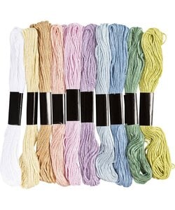 Borduurgaren 10x8m, 1 mm, pastelkleuren