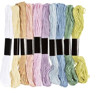 Borduurgaren 10x8m, 1 mm, pastelkleuren