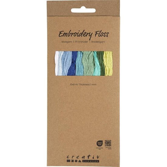 Creativ Company Borduurgaren 10x8m, 1 mm, blauw/groen harmonie