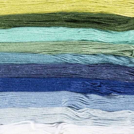 Creativ Company Borduurgaren 10x8m, 1 mm, blauw/groen harmonie