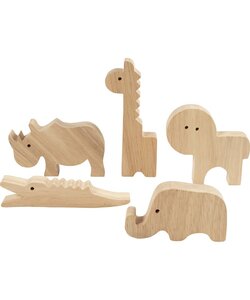 Houten dieren H: 3-14,5 cm, dikte 2 cm, 10st Safari