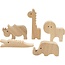 Creativ Company Houten dieren H: 3-14,5 cm, dikte 2 cm, 10st Safari