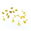Hobby & Crafting Fun Oorstekers met platte voorkant 6mm, 4 paar, goudkleurig,