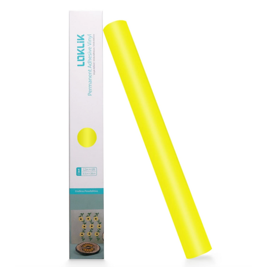 LOKLiK LOKLiK Permanent Zelfklevend Vinyl Mat Lemon Yellow 30,5x180cm