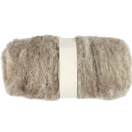 Creotime Gekaarde Wol 100 gr. Natural