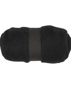 Gekaarde Wol 100 gr. Zwart