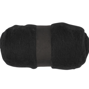 Gekaarde Wol 100 gr. Zwart