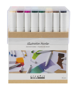 Marker op Alcoholbasis Lijndikte 1-8 mm Standaardkleuren 48st