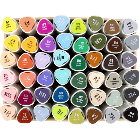 Creotime Marker op Alcoholbasis Lijndikte 1-8 mm Standaardkleuren 48st