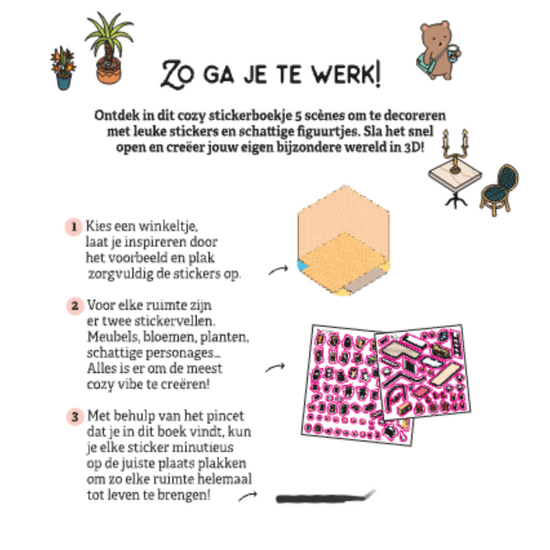 Deltas Cozy stickers mijn comfy winkeltjes (pincet inbegrepen)