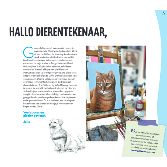 MUS Creatief Basisboek dieren tekenen & schilderen  By Julia Woning