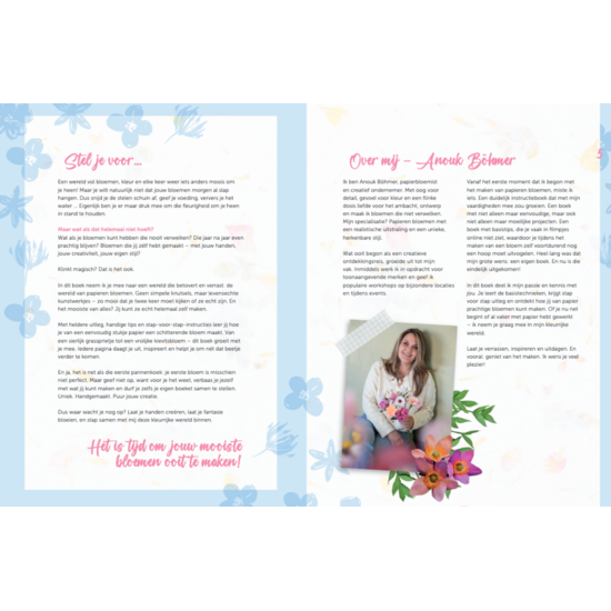 MUS Creatief Basisboek papieren bloemen, Anouk Böhmer