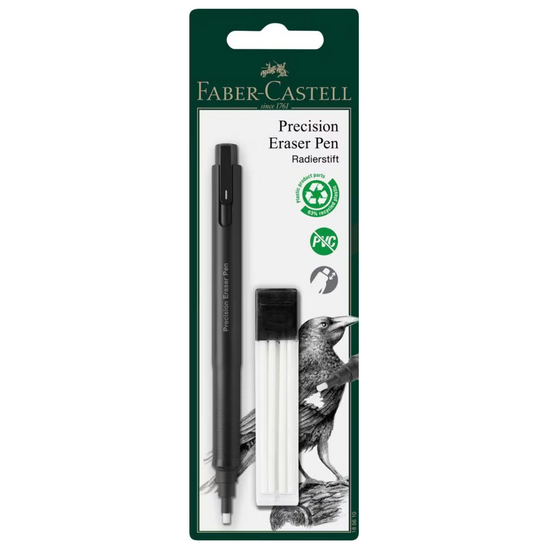 Faber Castell Gumpen Faber-Castell Precision zwart inclusief navulgummen