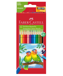 Kleurpotlood Faber-Castell driekant kartonnen etui á 12 stuks
