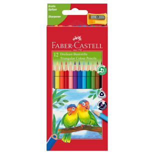 Kleurpotlood Faber-Castell driekant kartonnen etui á 12 stuks