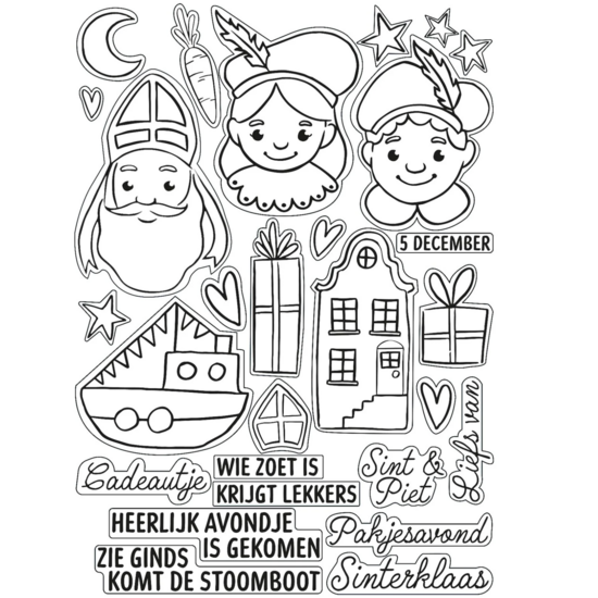 Vaessen Creative Vaessen Creative Clear Stamps Set Sinterklaas A6 24st.