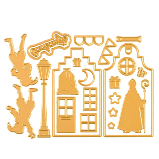 Vaessen Creative Vaessen Creative Snij- en Embossingmallen Sinterklaas Grachtenpandjes 26st.