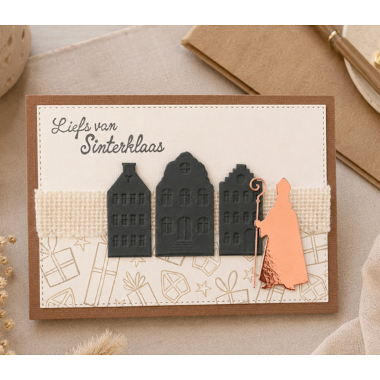 Vaessen Creative Vaessen Creative Snij- en Embossingmallen Sinterklaas Grachtenpandjes 26st.