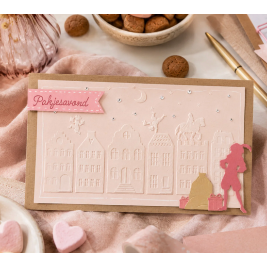 Vaessen Creative Vaessen Creative Snij- en Embossingmallen Sinterklaas Grachtenpandjes 26st.