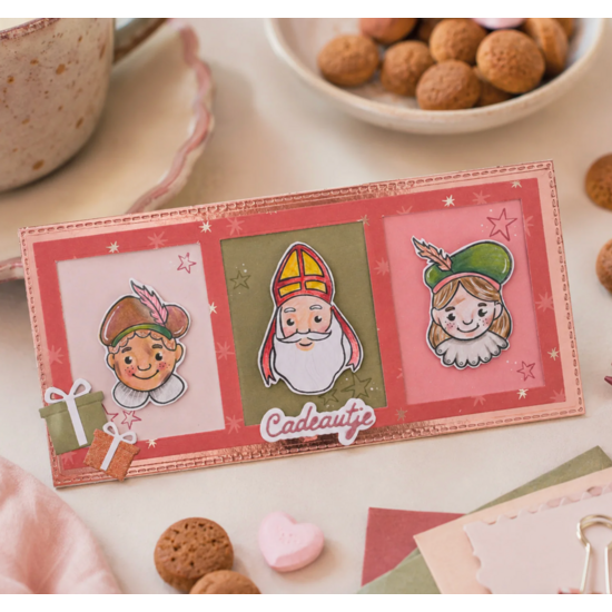 Vaessen Creative Vaessen Creative  Slimline Snij- en Embossingmallen Surprise Kaart 13st.