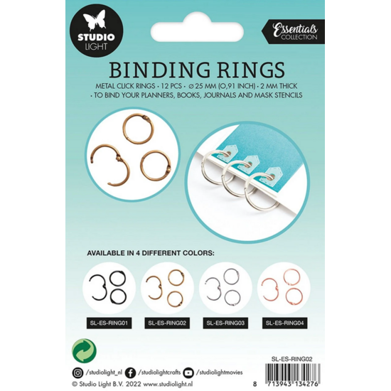 Studio Light Studio Light Essentials Binding Click Rings Old Gold
