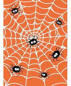 Vel Decopatch Papier Textuur Halloween Metallic Spinnenweb