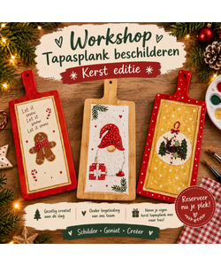 Workshop Tapasplank Beschilderen Kerst Editie Dinsdag 10 November 13:30 tot 16:30