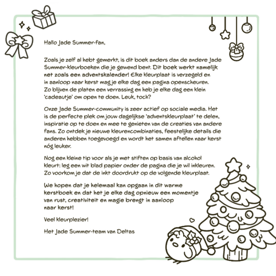 Deltas Cozy Christmas Adventskalender Kleurboek Jade Summer